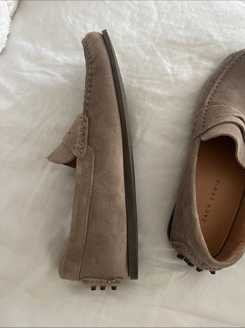 Jack Erwin Taupe Suede Loafers . Nwot. Size 9 — image 7 of 8
